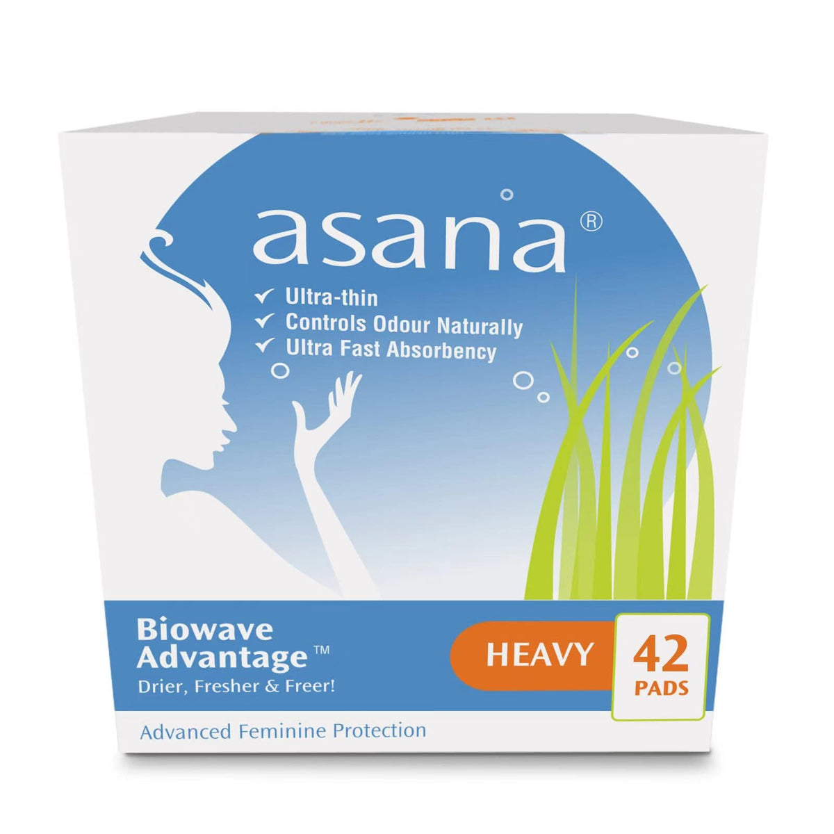 Asana heavy-flow pads with wings for all-day protection
