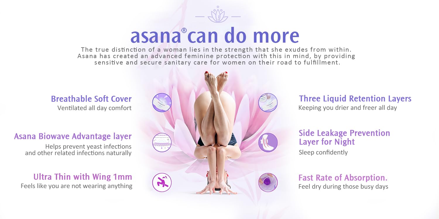 Asana ultra-thin 6-layer design keeps you dry