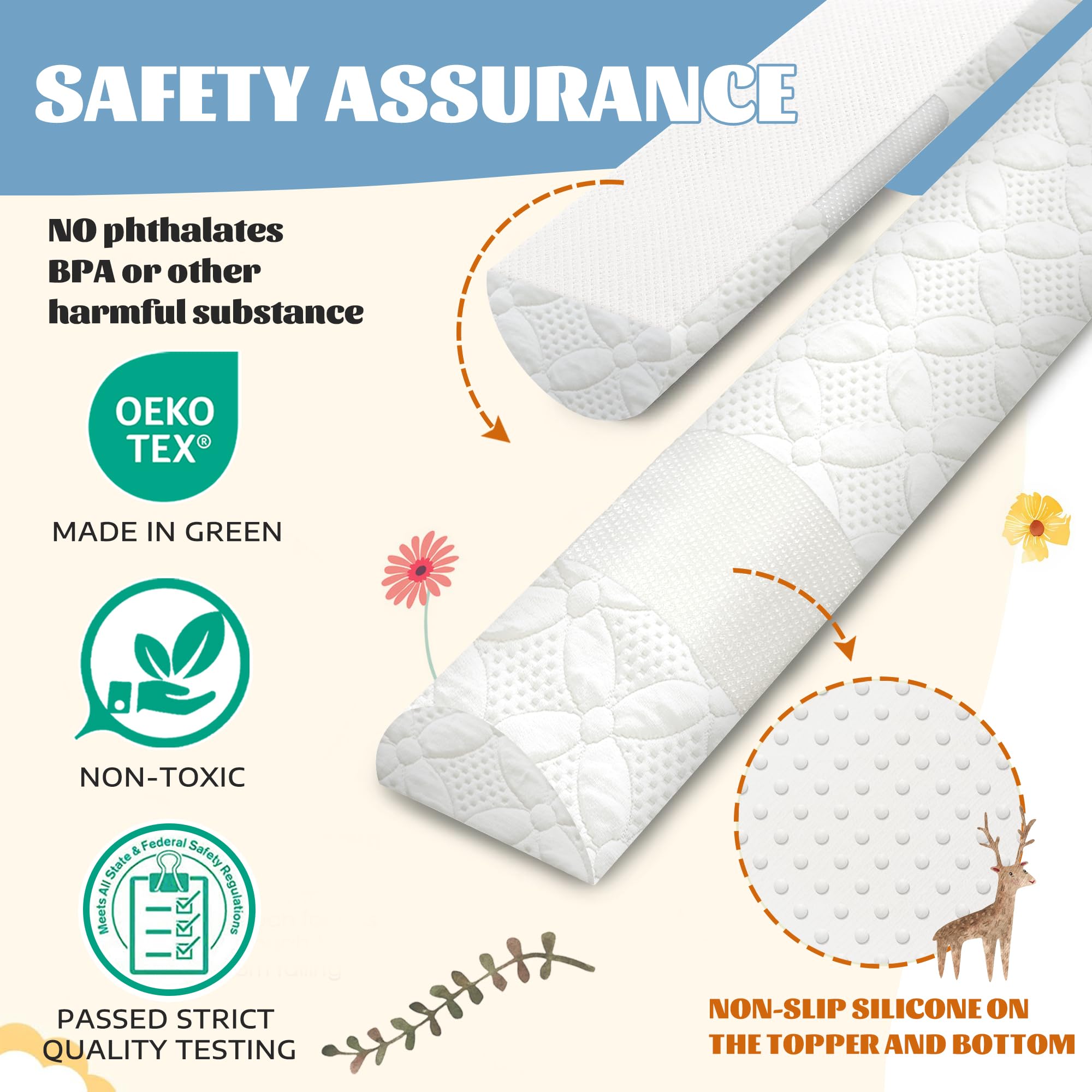 Asatdd bed rail measures 52 inches to fit multiple bed sizes.