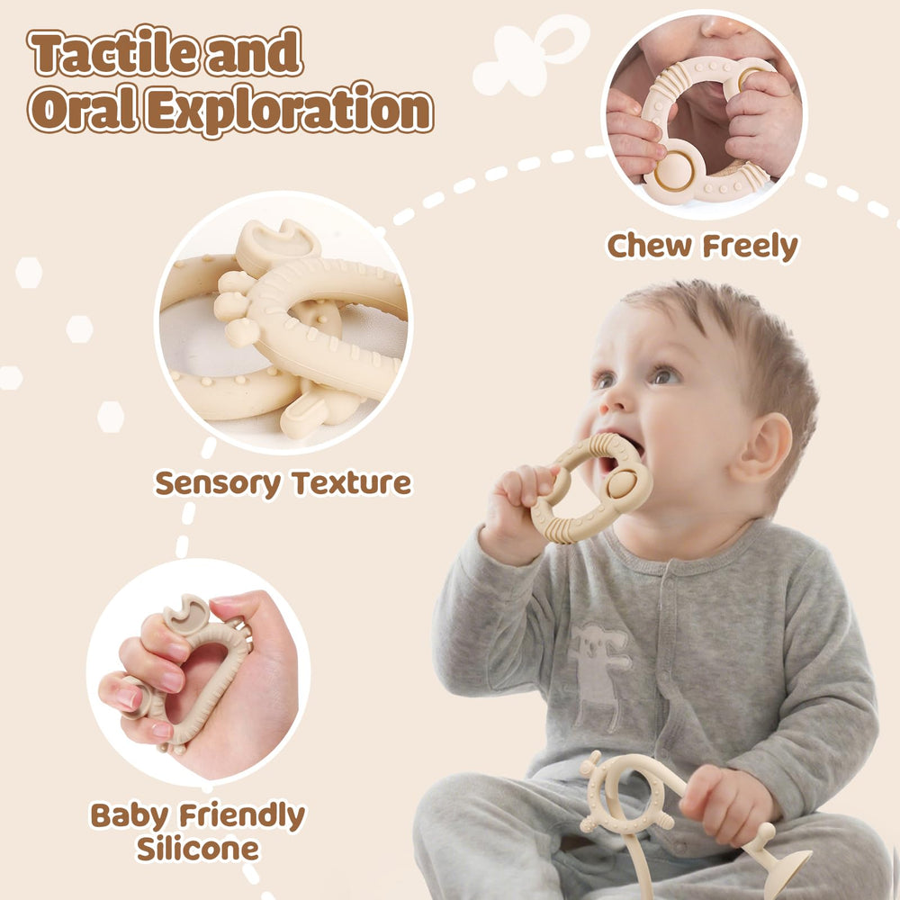 Ascnduup airplane-travel kit for quiet, mess-free on-the-go teething.