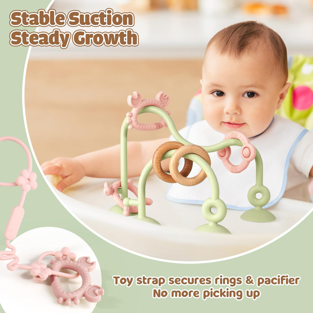 Ascnduup cooling suction toys calm gums during meals or travel.