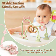 Ascnduup cooling suction toys calm gums during meals or travel.