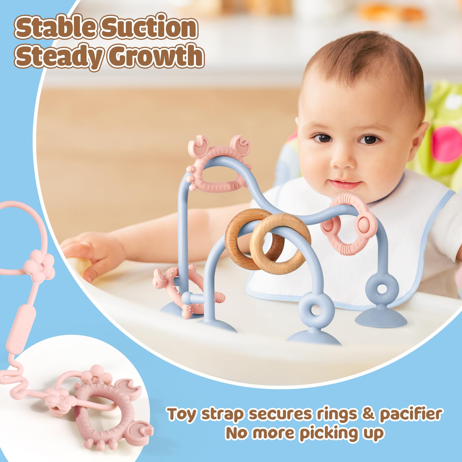 Ascnduup adjustable straps let you grow the setup with baby.