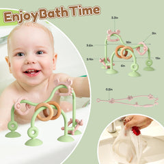 Ascnduup Montessori-style teether set grows with baby teething stages.