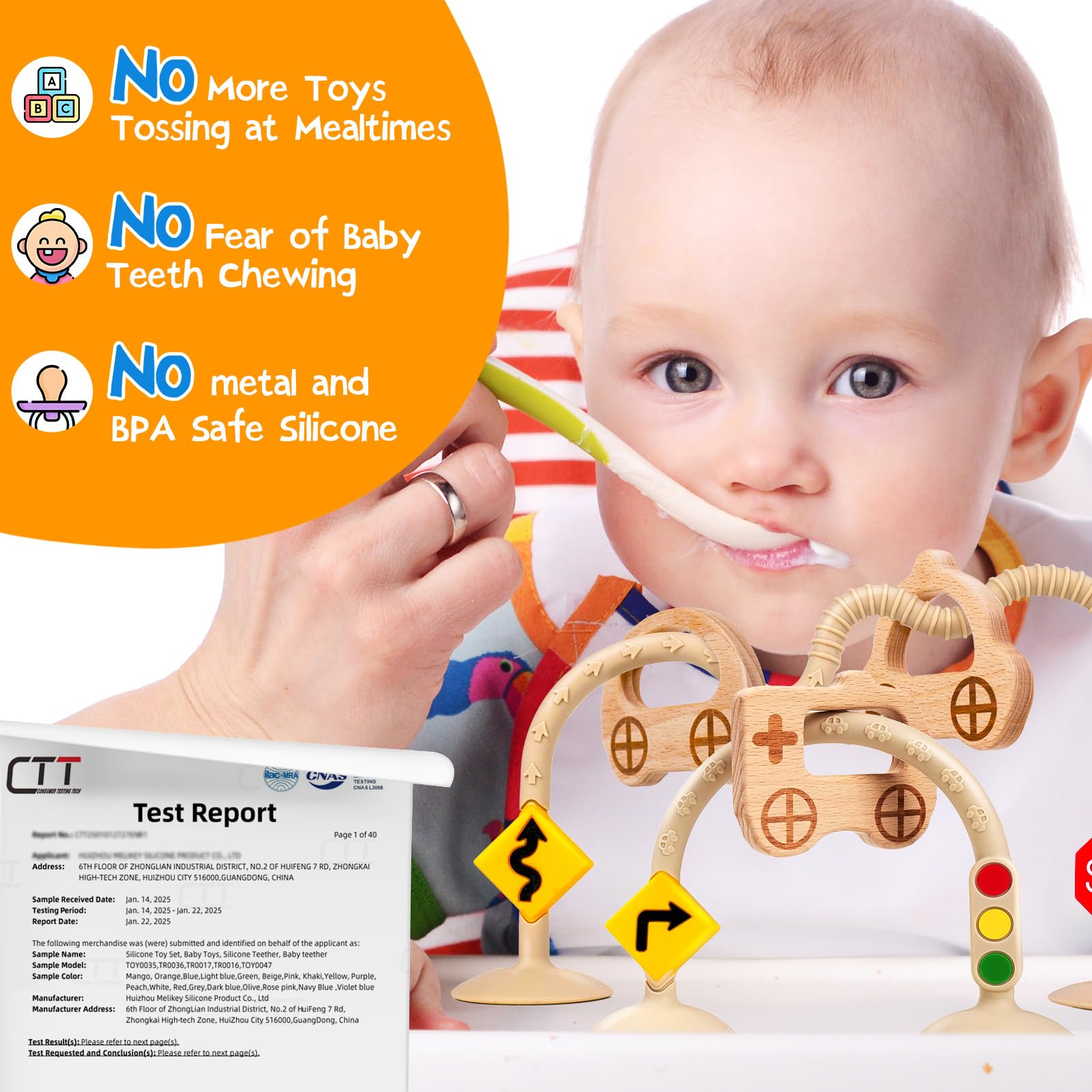 Ascnduup natural wood and silicone teethers offer soothing chew options for teething toddlers.