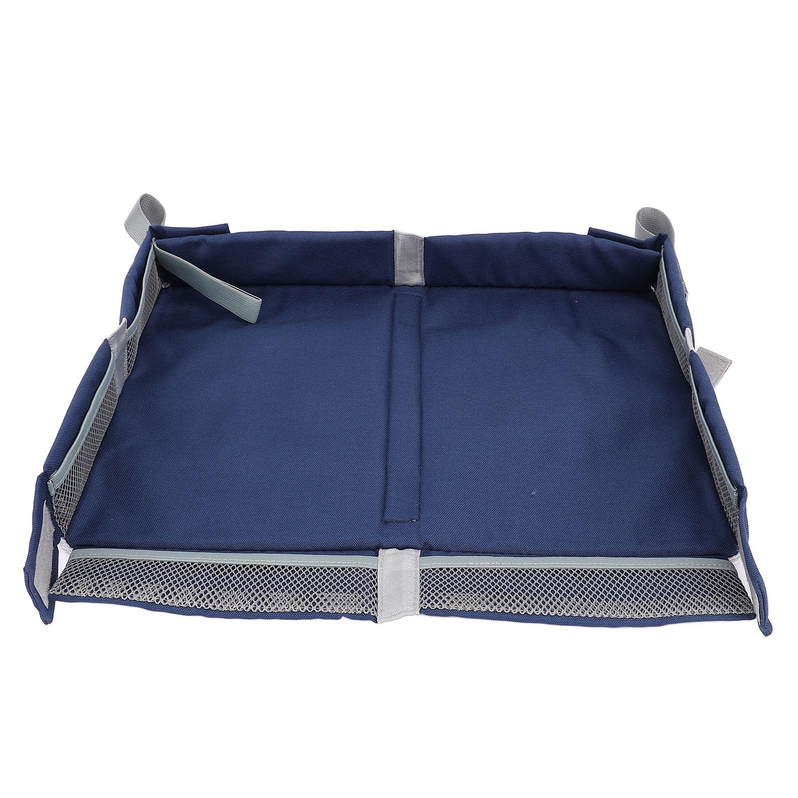 Asixxsix foldable airplane tray cover with pockets on plane keeps toys organized during travel.