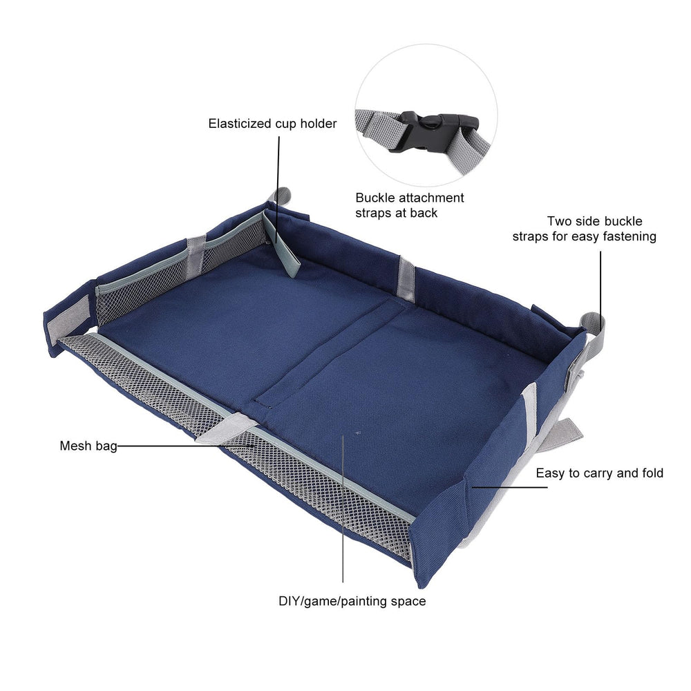 Asixxsix foldable travel tray for trains, compact when stored.