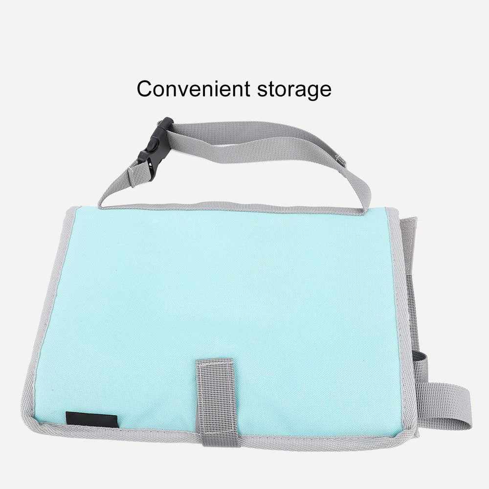 Asixxsix travel table tray with pockets shown for easy toy storage and reach.