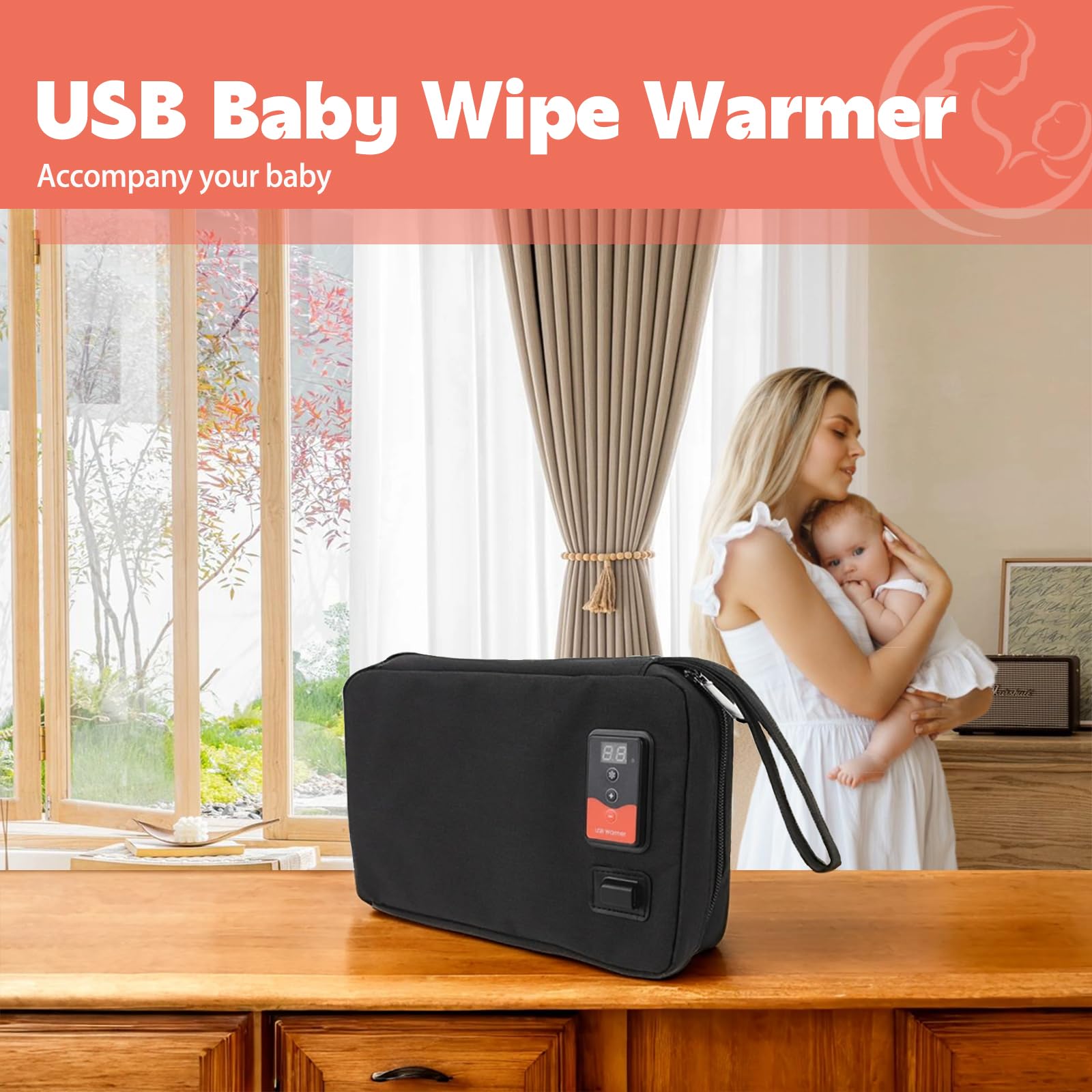 Asixxsix USB Baby Wipe Warmer with digital control for precise temperature.