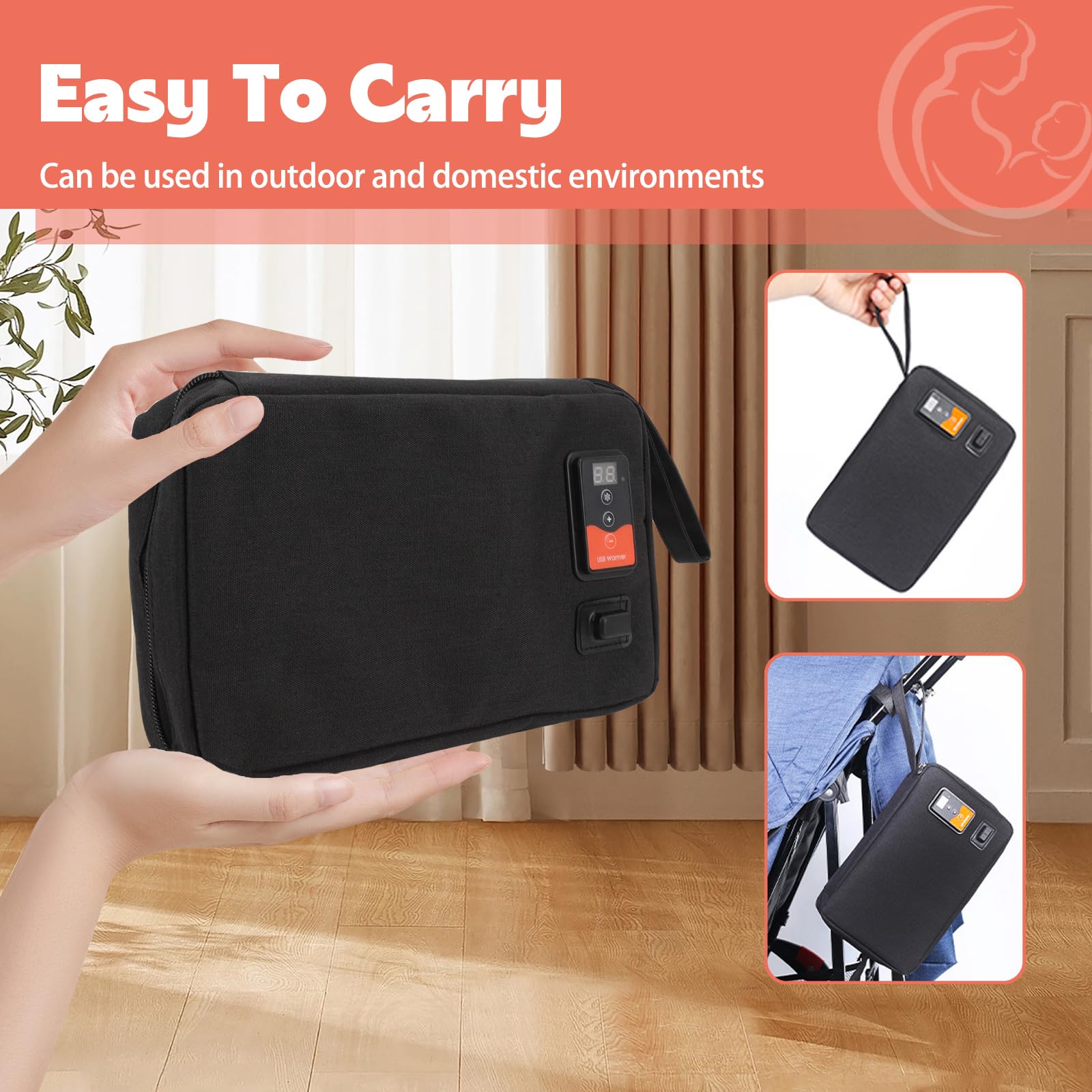 Asixxsix USB Baby Wipe Warmer ideal for home, car, and travel.
