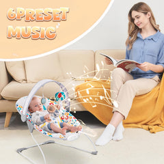 AskCat Baby Bouncer with animal themed toys to engage baby.