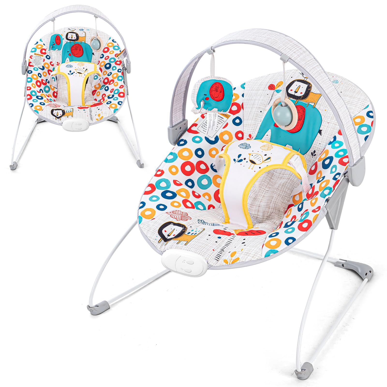AskCat Baby Bouncer foldable seat for easy portability and storage.