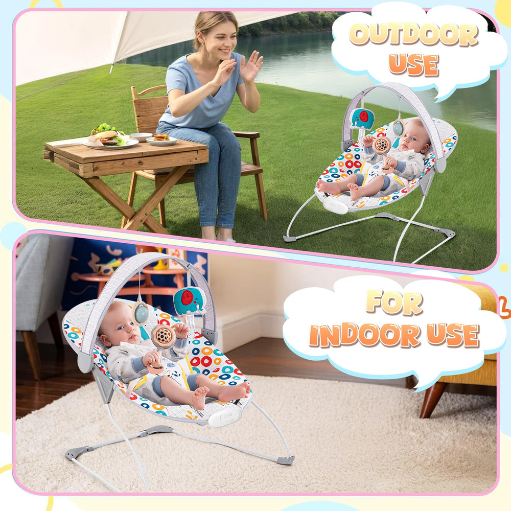 AskCat Baby Bouncer secure safety belt ensures baby stays safely seated.
