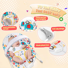 AskCat Baby Bouncer with soft plush seat cushion for cozy newborn comfort.