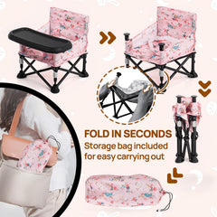 AskCat booster seat securely strapped to a chair for safe dining.