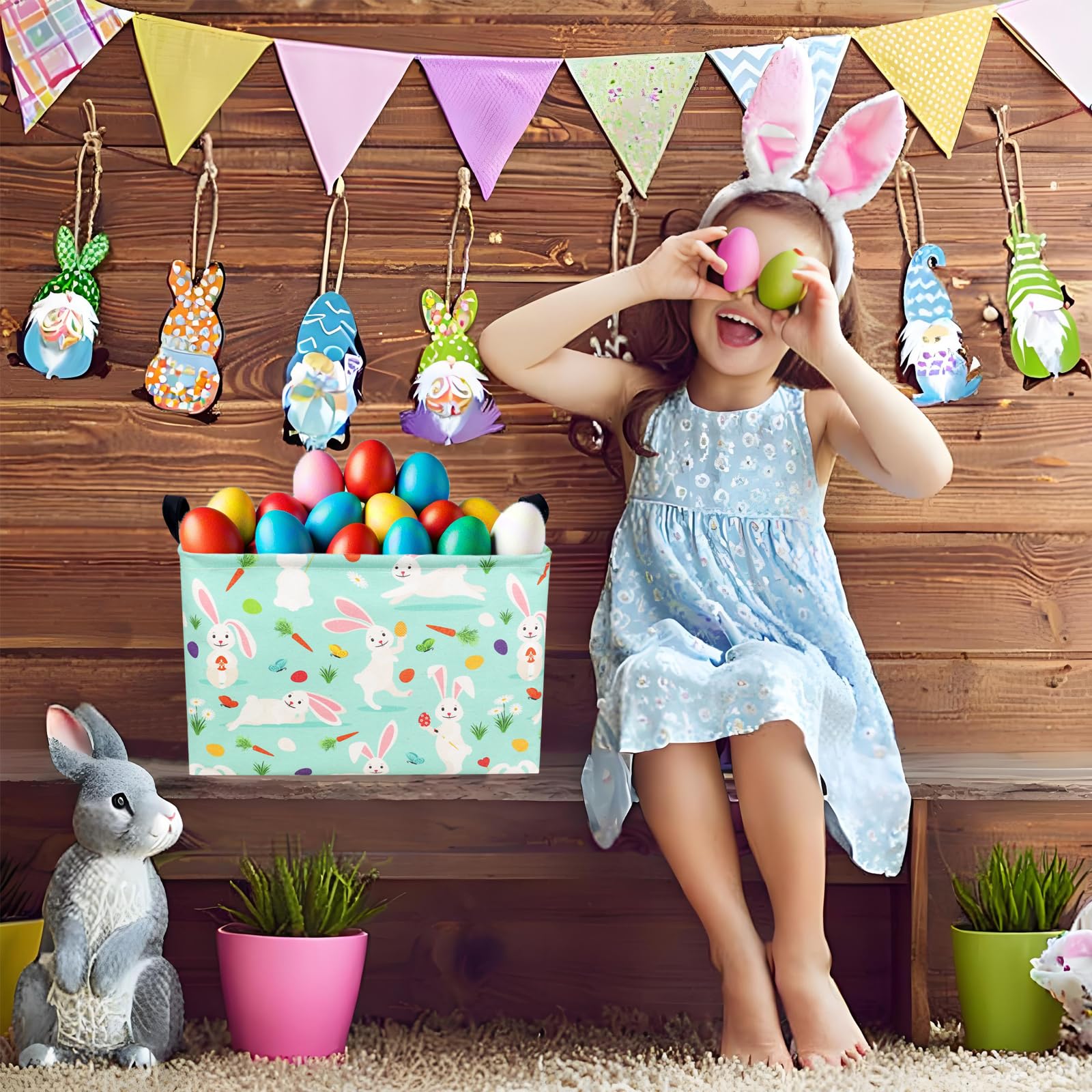 ASKETAM Easter basket folded packaging showing wrinkle recovery