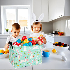 ASKETAM Easter basket size highlight 14.9L x 10.2W x 9.8H inches