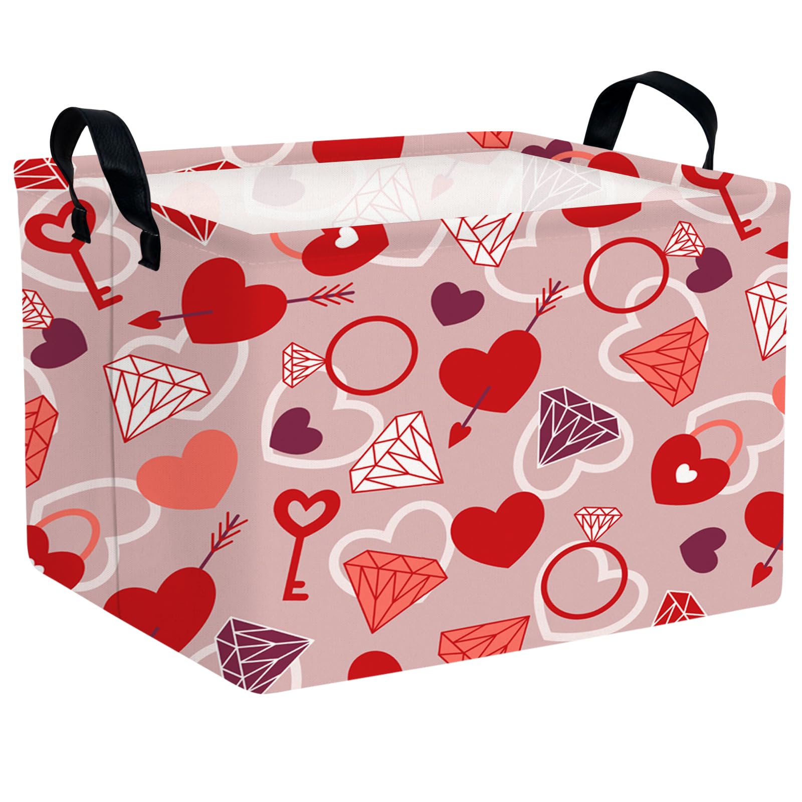 ASKETAM valentine basket closeup highlighting diamond pattern and sturdy storage