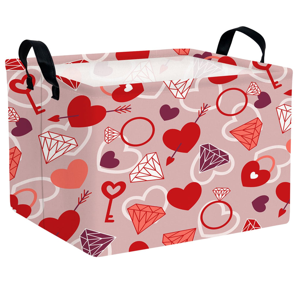 ASKETAM valentine basket closeup highlighting diamond pattern and sturdy storage