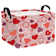 ASKETAM valentine basket closeup highlighting diamond pattern and sturdy storage