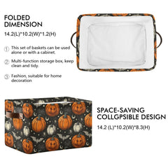 Aslsiy canvas storage basket close-up shows durable fabric and printed design.