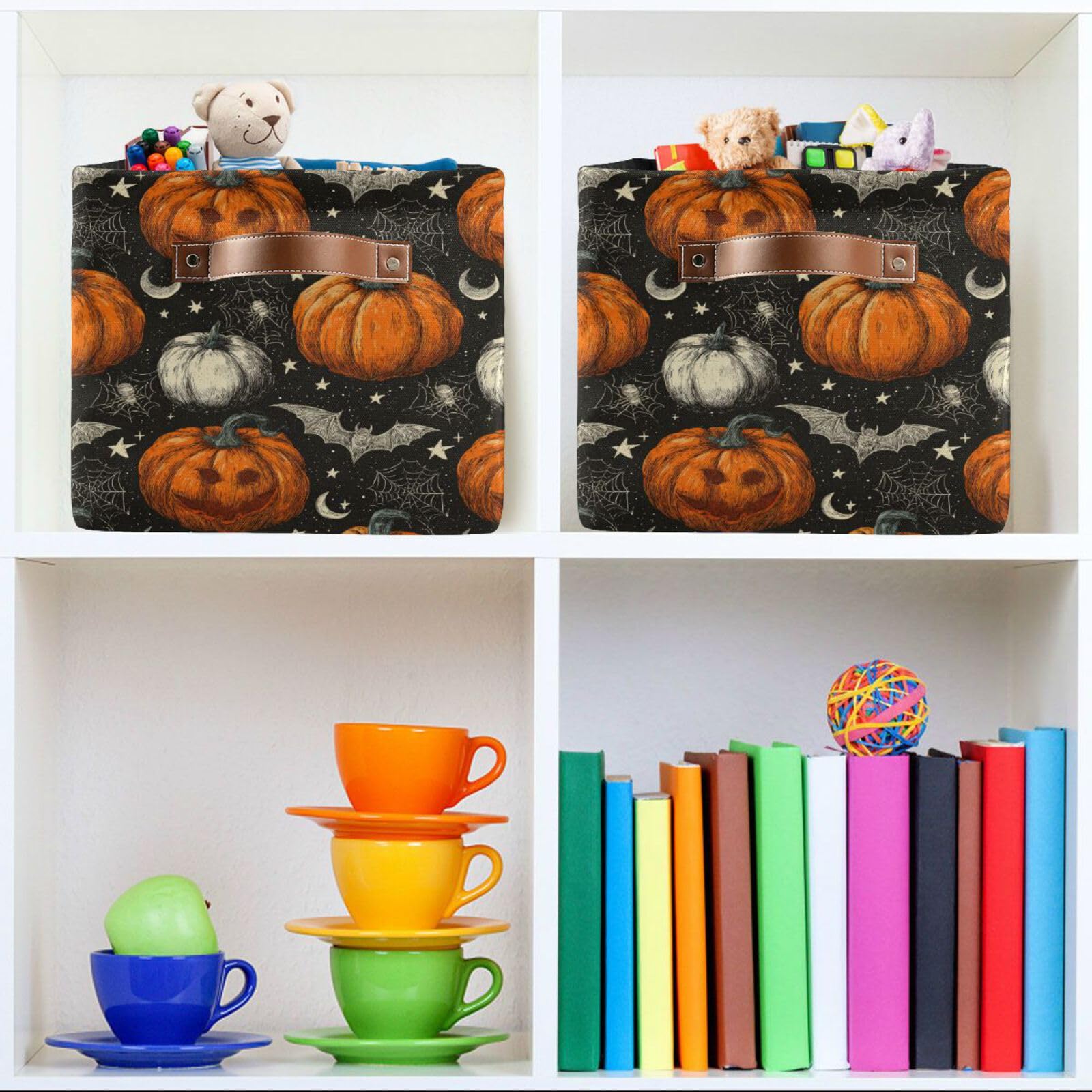 Aslsiy nursery decor storage bin adds color while keeping clutter under control.