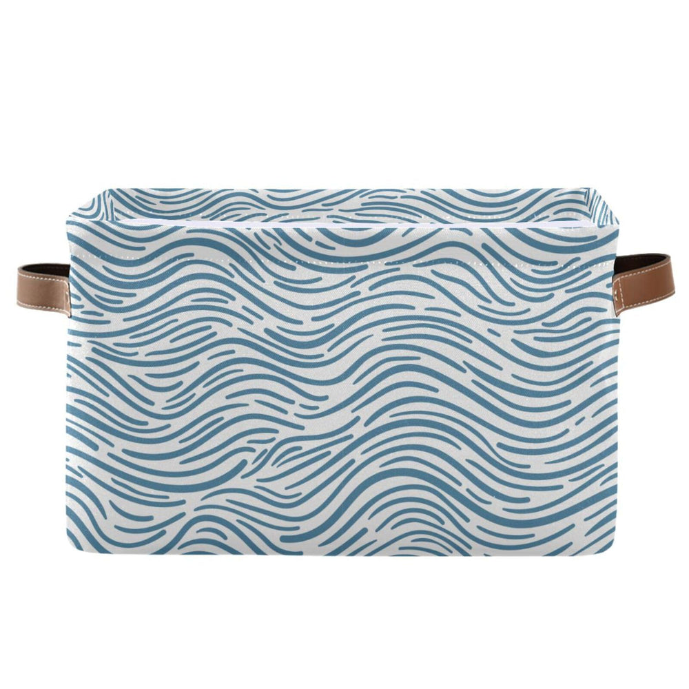 Aslsiy ocean wave doodle basket for organized nursery spaces.