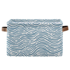 Aslsiy ocean wave doodle basket for organized nursery spaces.