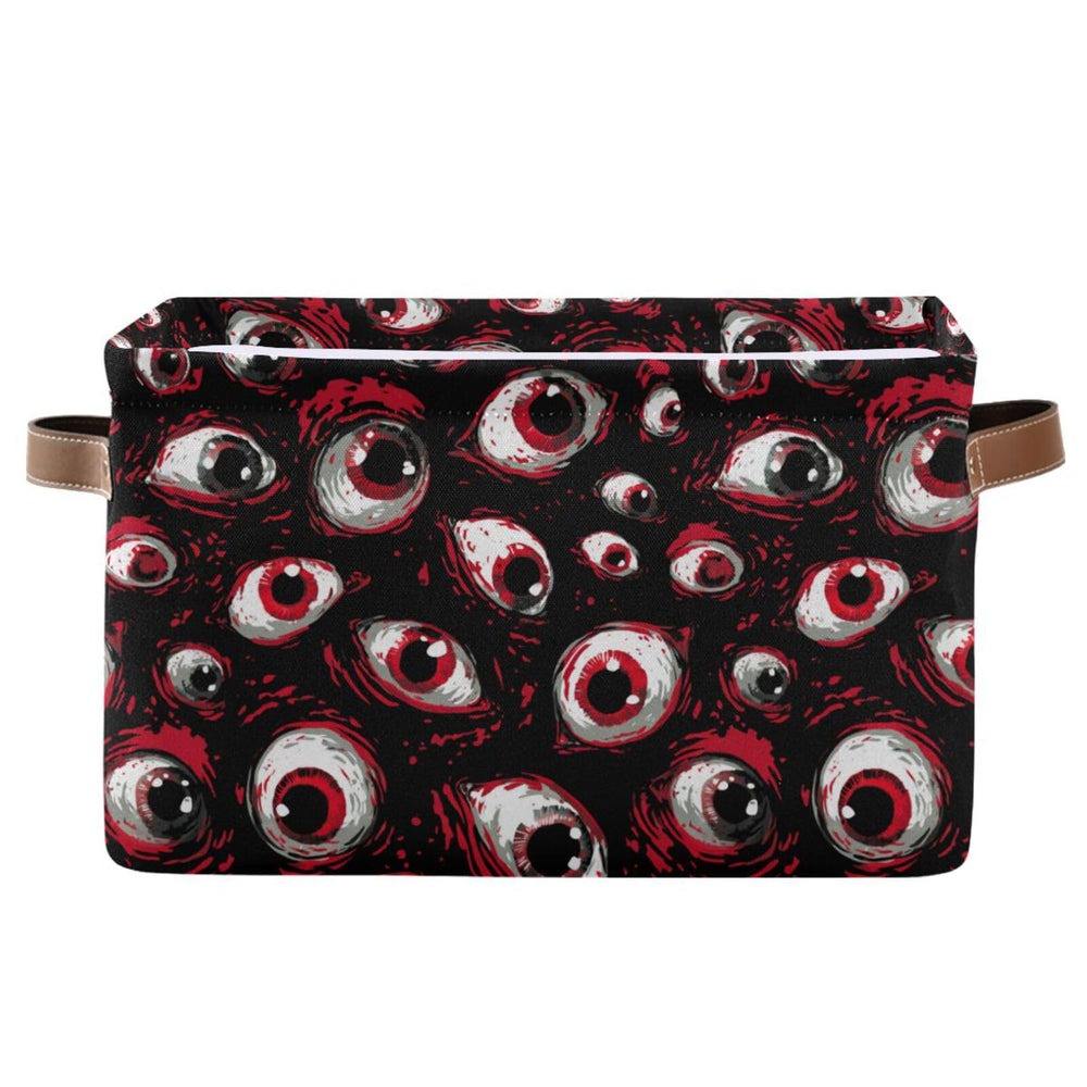 Aslsiy storage basket with red eyes Halloween design for nursery organization and toys