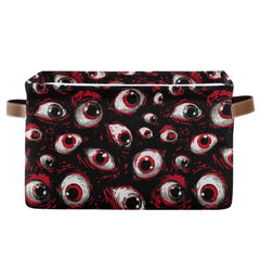 Aslsiy storage basket with red eyes Halloween design for nursery organization and toys