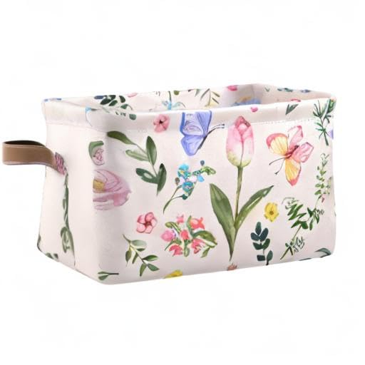 Aslsiy printed canvas exterior blends style with practical laundry storage.
