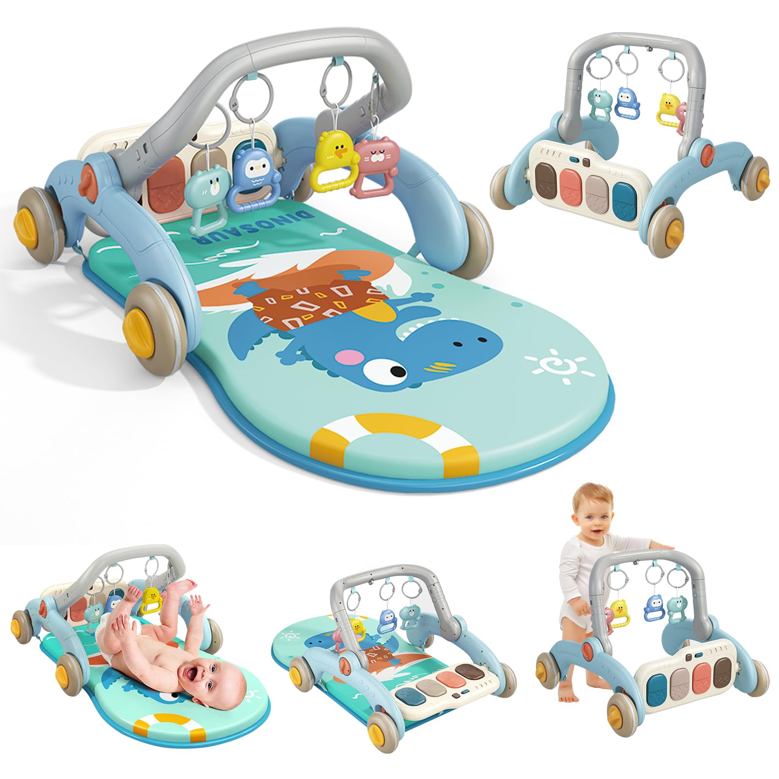 Asou Baby Gym Play Mat soft surface for safe, comfortable tummy time exploration.