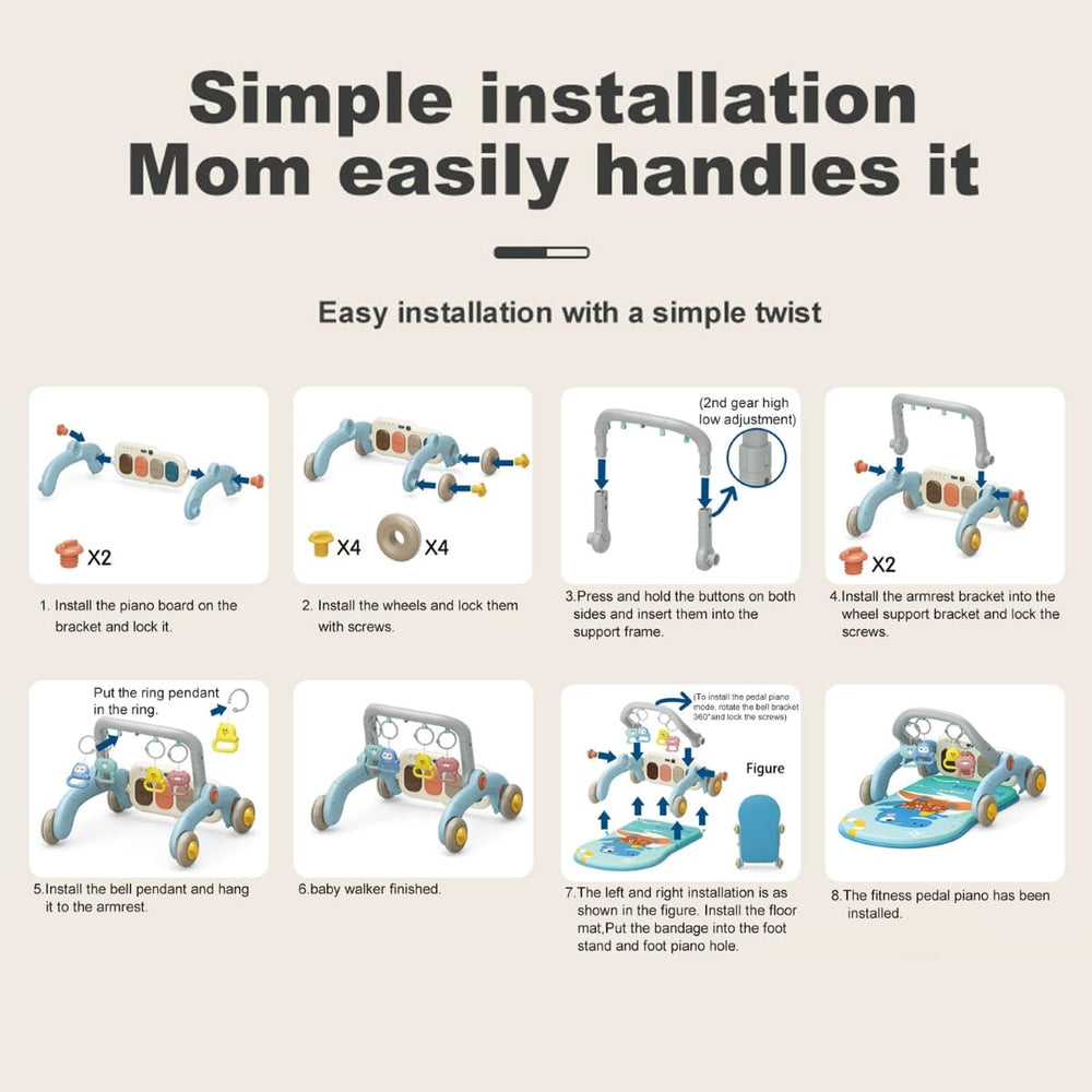 Asou Baby Gym Play Mat is travel-friendly for on-the-go families.