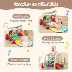 Asou Baby Piano Walker with four keys encourages rhythmic exploration.