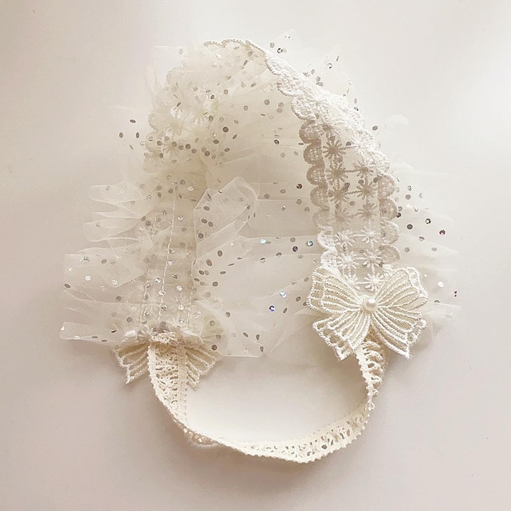 Asphinien baby headband with pearl accent adds charm for photos