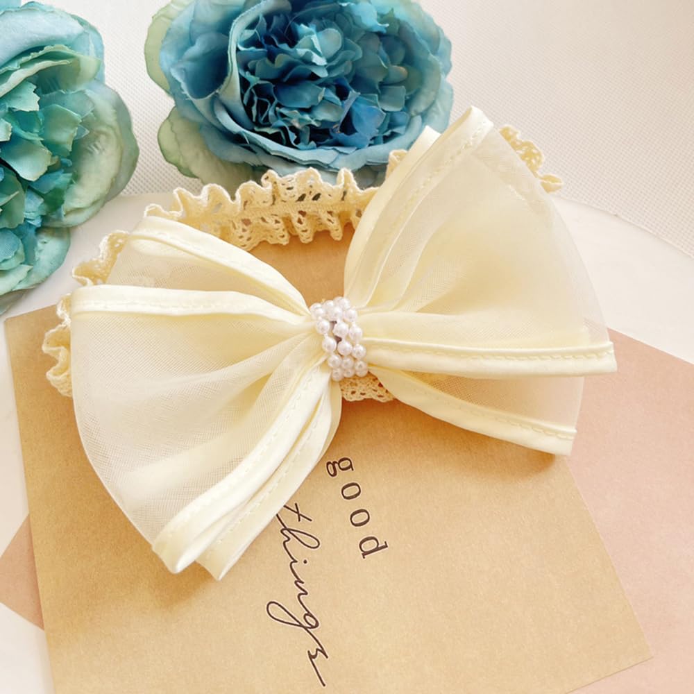 Asphinien ivory headband showing floral accents for a refined outfit