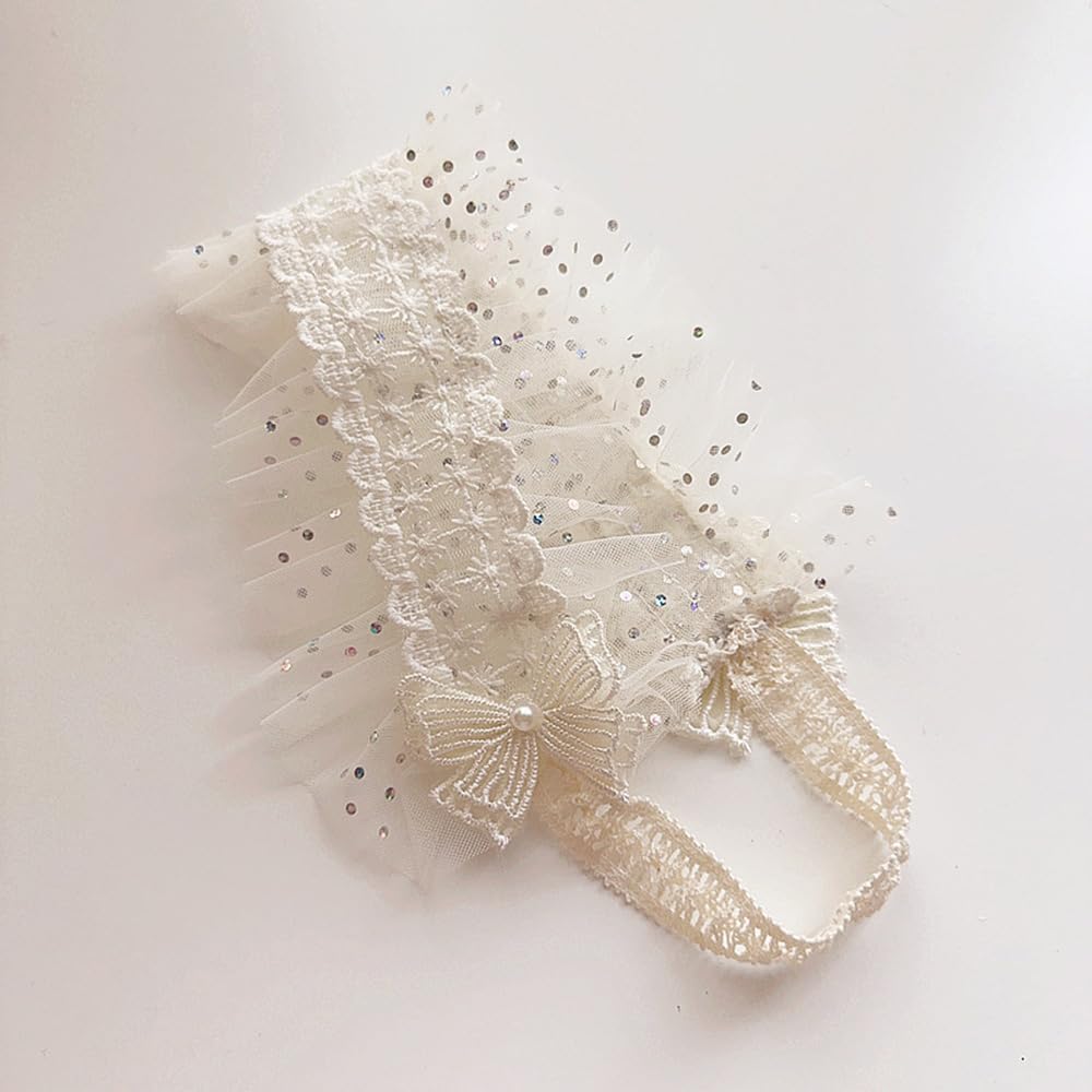 Asphinien turban-style lace headband delivers chic, comfortable infant styling