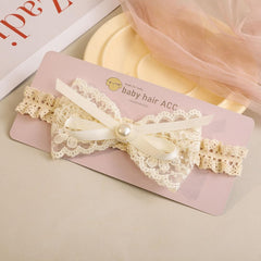 Asphinien Ivory Lace Headband pearl embellishment adds sparkle for special occasions