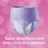 Assurance XL disposable underwear, individually wrapped for purse or gym bag access.