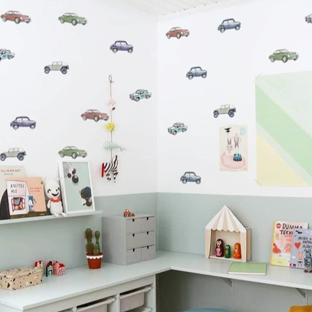 astrkiz easy-to-apply wall stickers bring color to playrooms and nurseries.