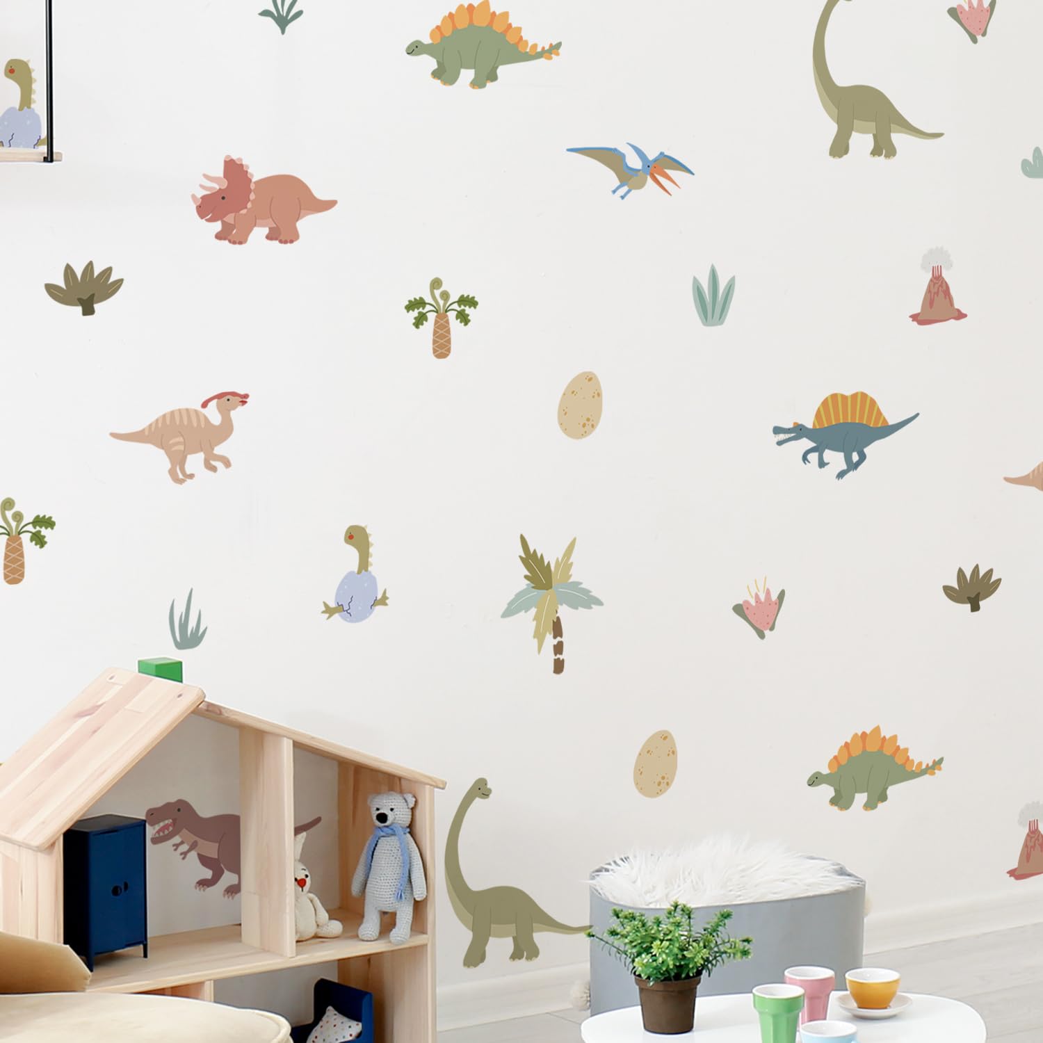 Astrkiz dinosaur stickers on furniture brighten and personalize nursery or playroom