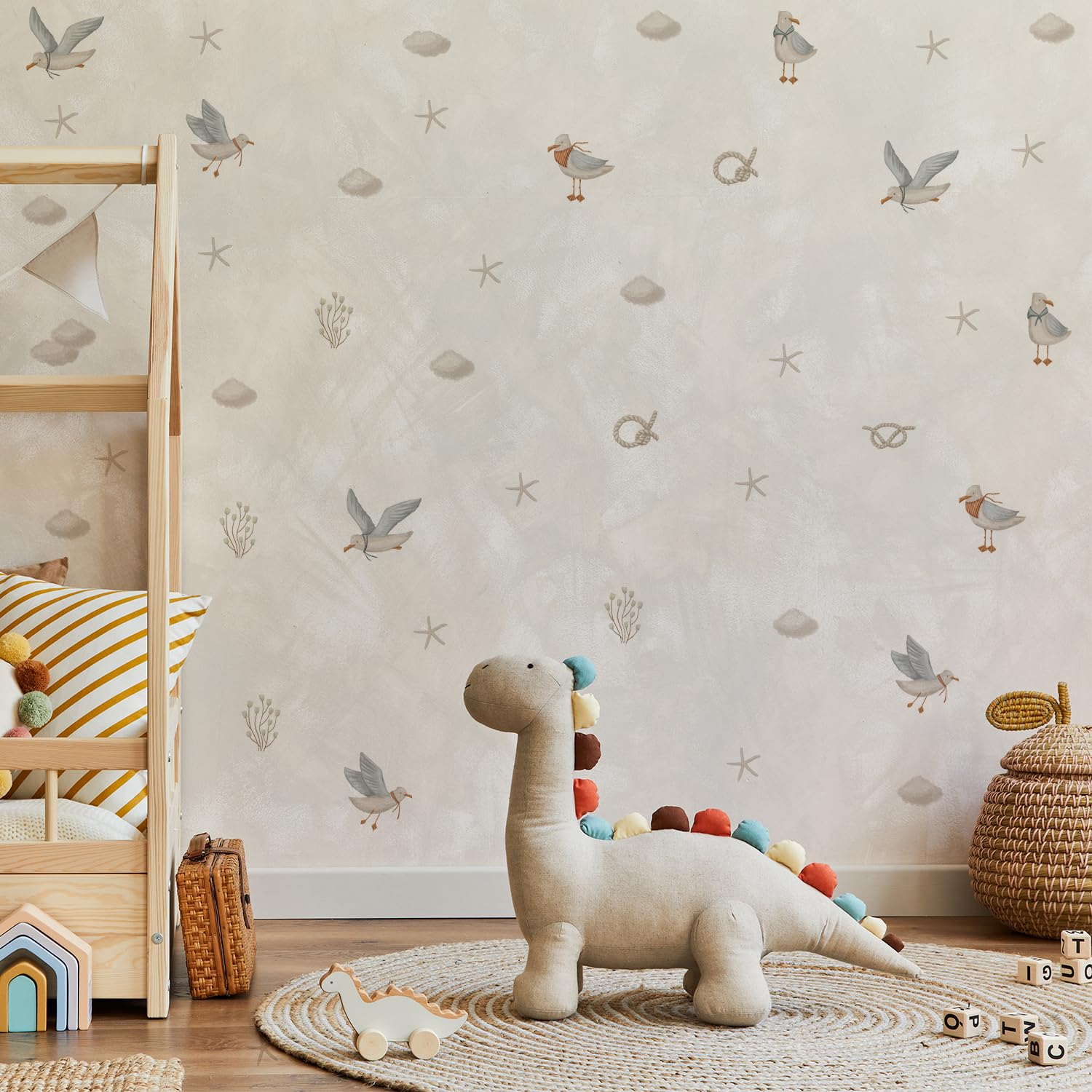 astrkiz tiny-fish wall decal creates playful movement on white walls