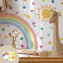Astrkiz rainbow heart wall stickers create a playful, cozy touch