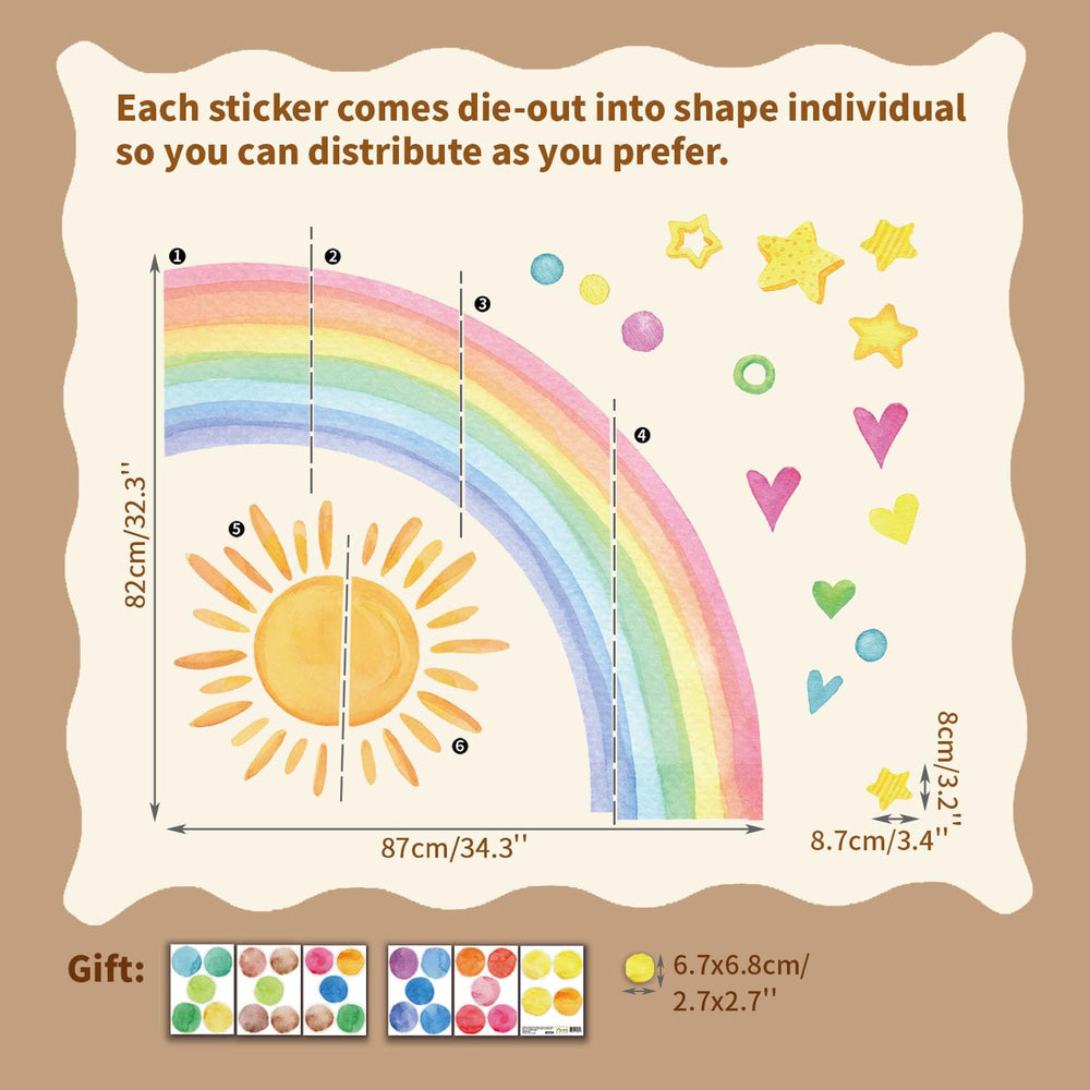 Astrkiz rainbow stars wall stickers add whimsy to walls