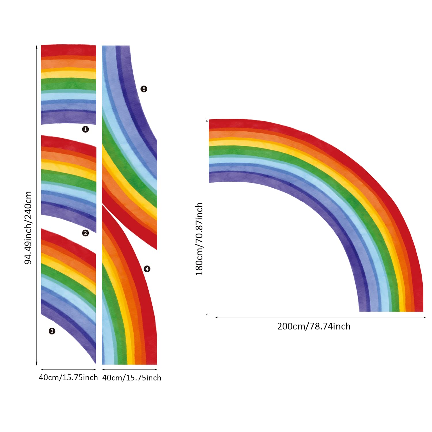 Astrkiz rainbow wall fabric arc detail 03 adds depth to walls.
