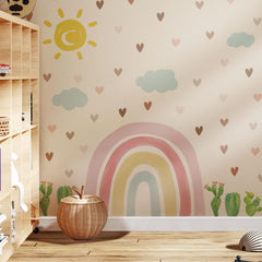 astrkiz rainbow wall decal brightens kids' room with watercolor vibrancy