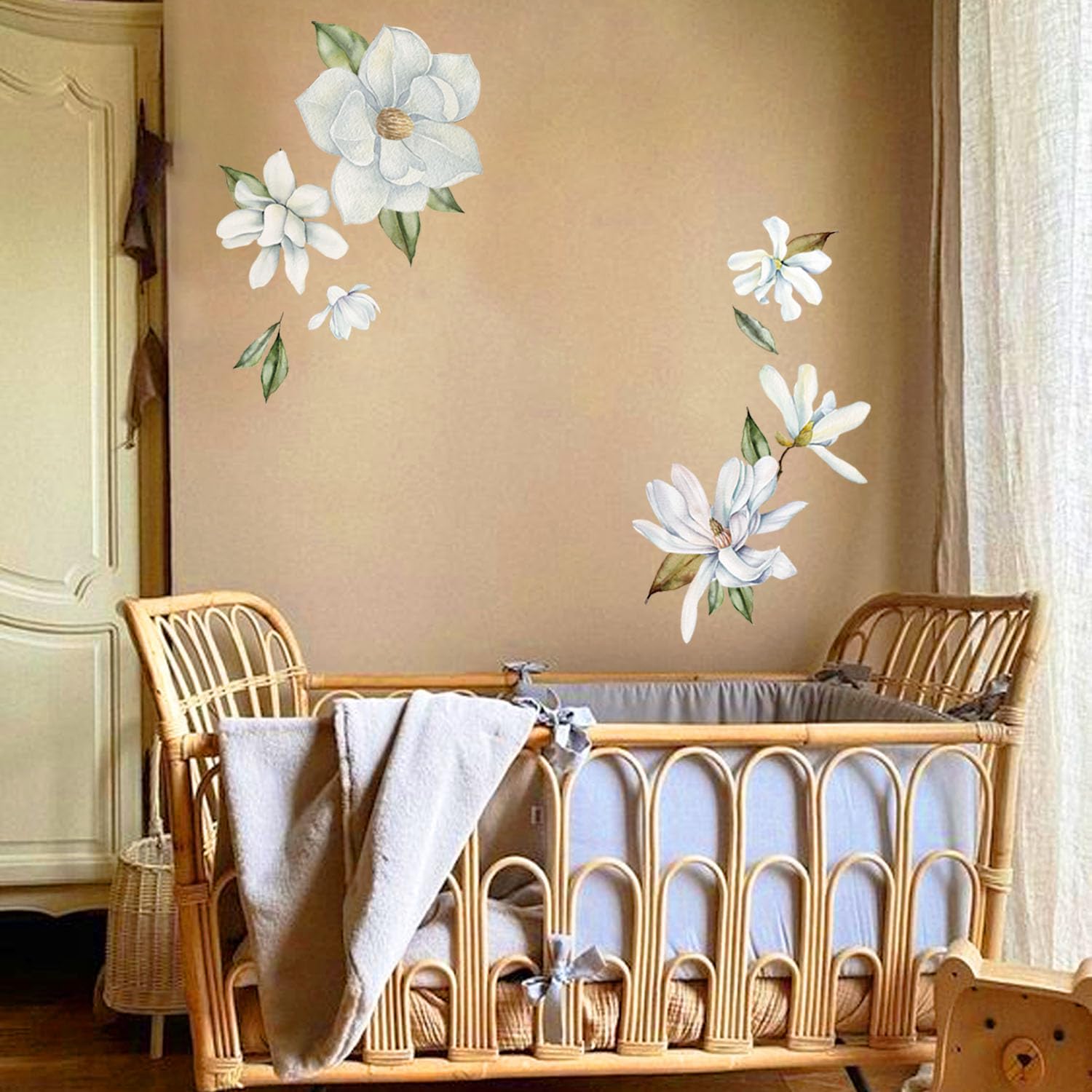 Astrkiz self-adhesive fabric wall decal magnolia for quick updates and easy wipe-clean care.