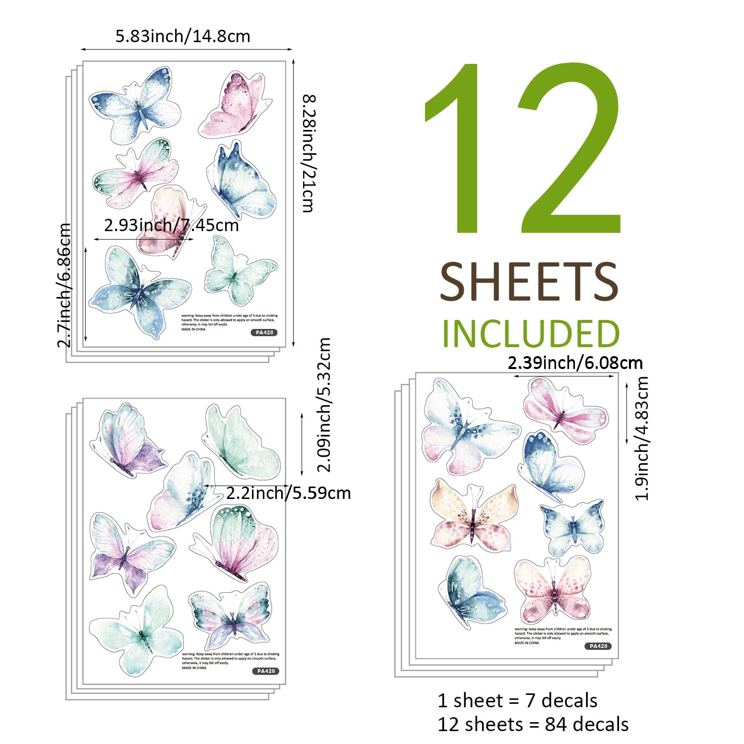 Astrkiz watercolor butterfly wall decals add dreamy charm to playrooms.