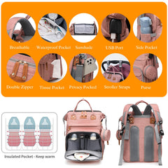 Astro alan 19-pocket layout keeps diapers and wipes neatly organized