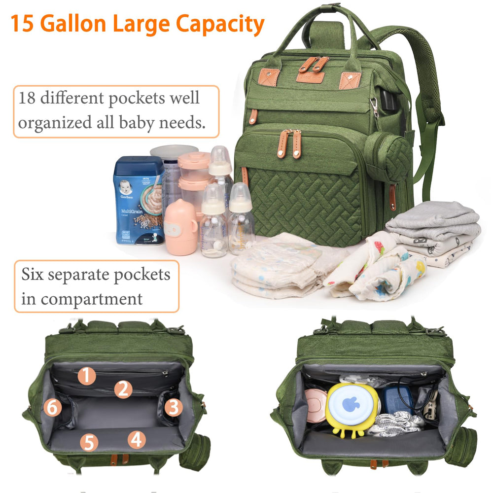 Astro Alan bag features 19 pockets for organized baby gear.